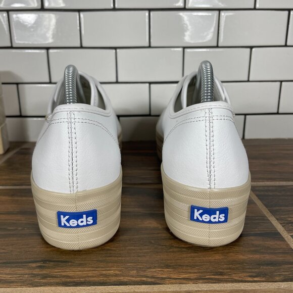 Keds Triple Up Womens Size 11 Shoes White Leather Lace Up Platform Sneaker - Picture 4 of 13